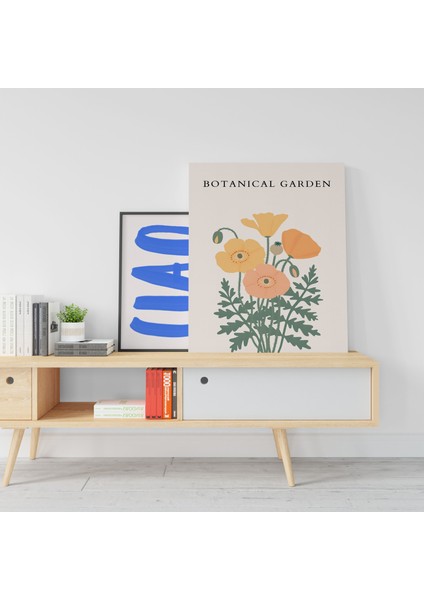 Minimalist Botanik Renkli Çiçekler Dekoratif Kanvas Tablo - Modern Duvar Dekorasyon Sanatı