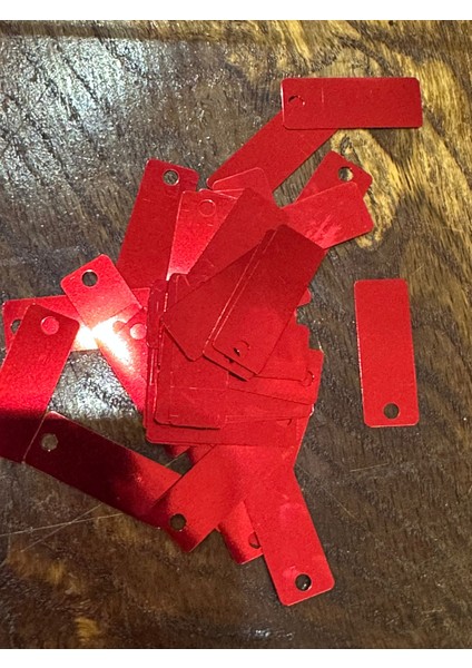 3x1 cm 50 Adet Lazer Kesim Parlak Baget Delikli Pul Payet