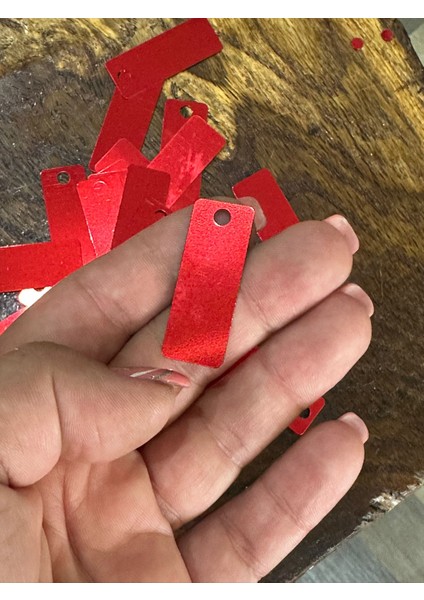 3x1 cm 50 Adet Lazer Kesim Parlak Baget Delikli Pul Payet fiyatları
