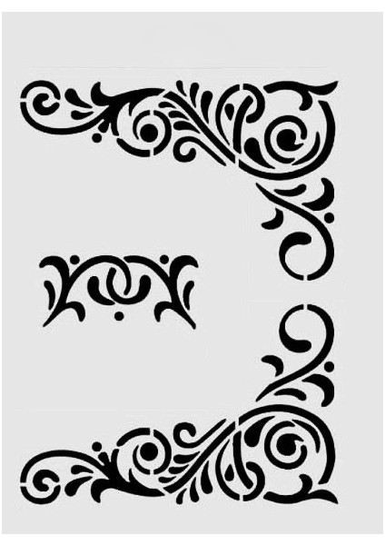 Stencil Sarayi Boyama Şablon Köşe - 4589