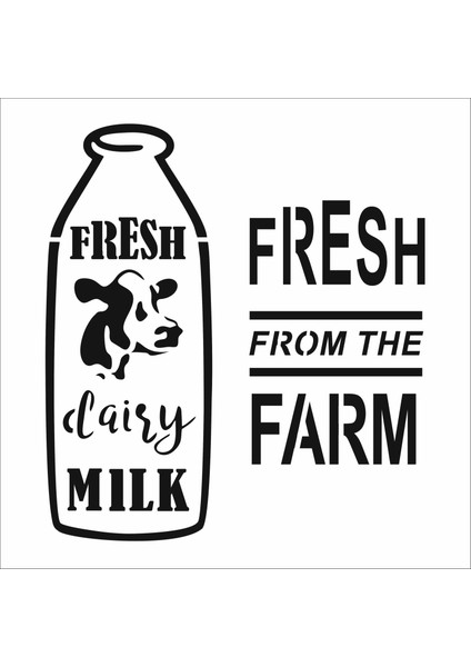 Stencil Sarayi Boyama Şablon Mutfak Obje ve Yazıları - 7998