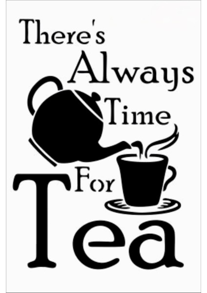 Stencil Sarayi Boyama Şablon Mutfak Obje ve Yazıları - 8329