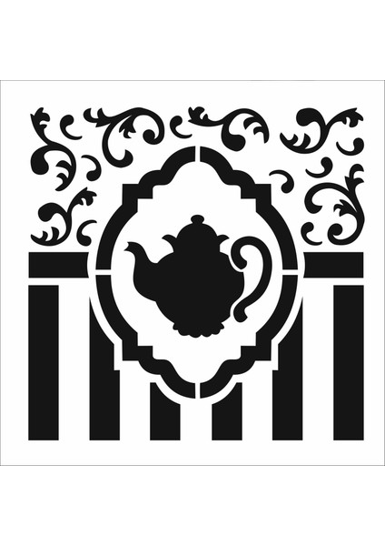 Stencil Sarayi Boyama Şablon Mutfak Obje ve Yazıları - 8580