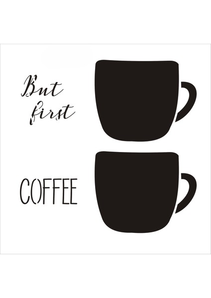 Stencil Sarayi Boyama Şablon Mutfak Obje ve Yazıları - 8837