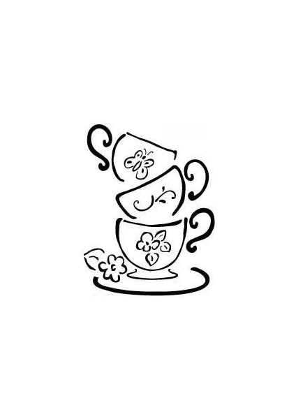 Stencil Sarayi Boyama Şablon Mutfak Obje ve Yazıları - 4054