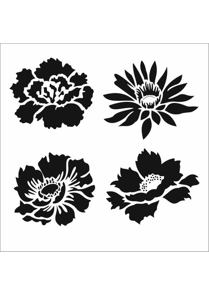 Stencil Sarayi Boyama Şablon Çiçek ve Meyve - 4736