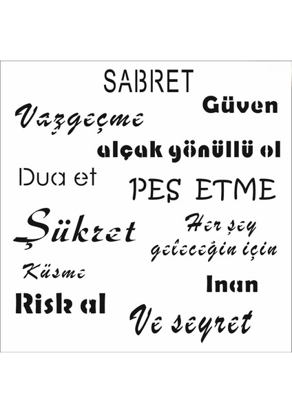Stencil Sarayi Boyama Şablon Yazı ve Numaralar - 8456