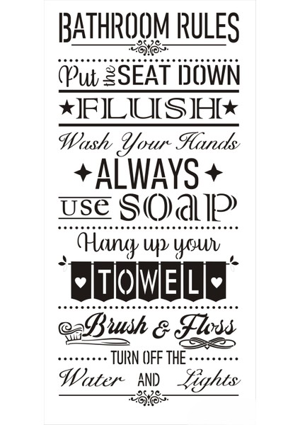 Stencil Sarayi Boyama Şablon Yazı ve Numaralar - 8672