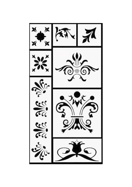 Stencil Sarayi Boyama Şablon Desenler - 4584