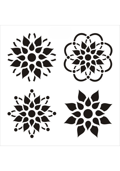 Stencil Sarayi Boyama Şablon Damask Çini Mandala - 8782