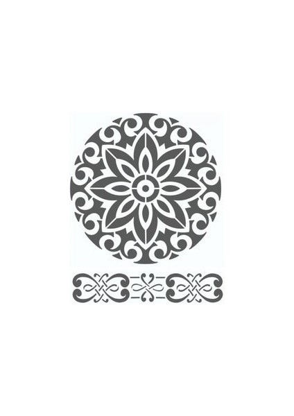 Stencil Sarayi Boyama Şablon Damask Çini Mandala -4119