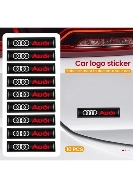 Audı Logolu 10 Adet Arma Stıcker (60MM *14 Mm)