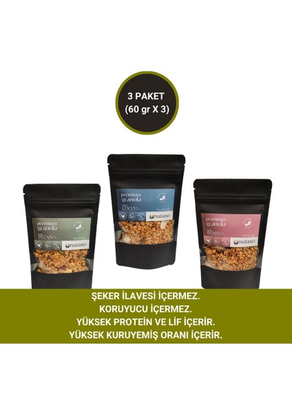 Pecan, Coco, Berry granola (60 gr x 3)