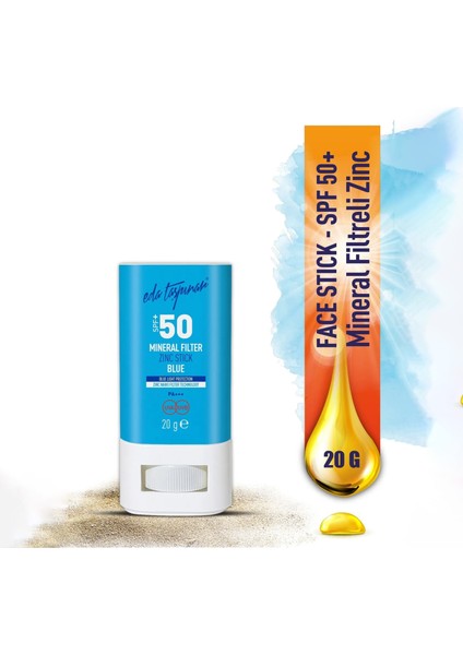 Eda Taşpınar Spf 50+ Mineral Filtreli Mavi Zinc Stick