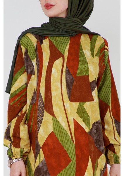 Açelya Eteği Volanlı Viskon Elbise-Sarı fırsatları