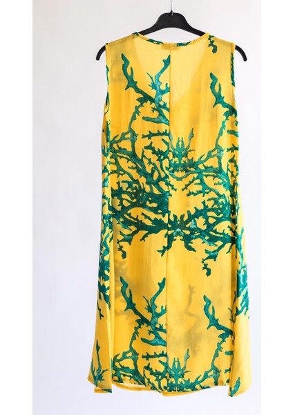 Mercan Desenli Sarı Elbise fırsatları