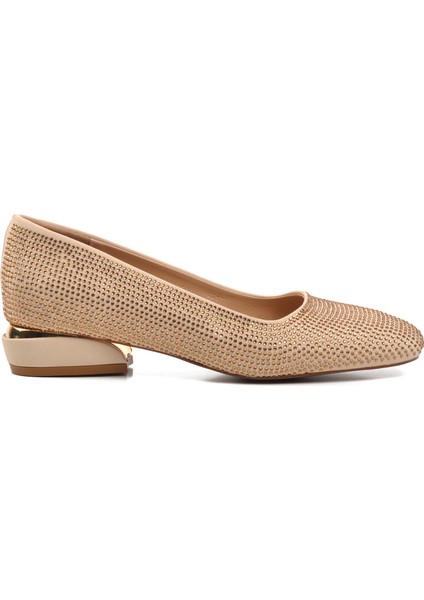 K25D02 Bej Kadın Abiye Ayakkabı
