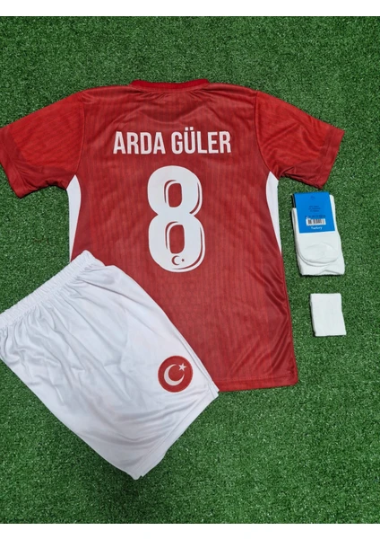 Türkiye Euro 2024 Arda Güler 8 Numara Çocuk Forması 4'lü Set (Red)