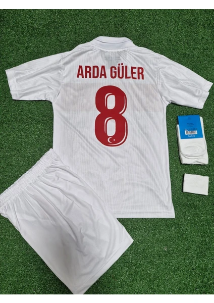 Türkiye Euro 2024 Arda Güler 8 Numara Çocuk Forması 4'lü Set (White)