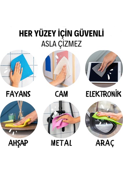 Isveç Toz Bezi Selüloz Çizmez, Toz Tutar, Dayanıklı, Çevre Dostu 4'lü Paket Sihirli Bez Neo