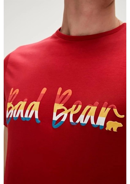 Manuscript T-Shirt Lava Kırmızı Baskılı Erkek Tişört modelleri