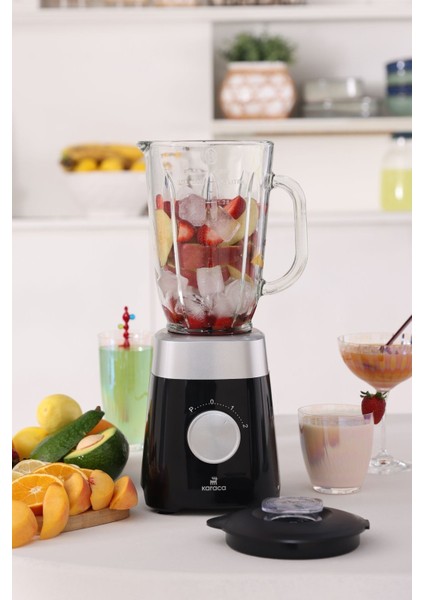 Shake, Milkshake, Sebze Suları Buz Kırıcı 1,5 Lt Cam Sürahi Hazneli Pulse Özellikli Smoothie Blender 1000W