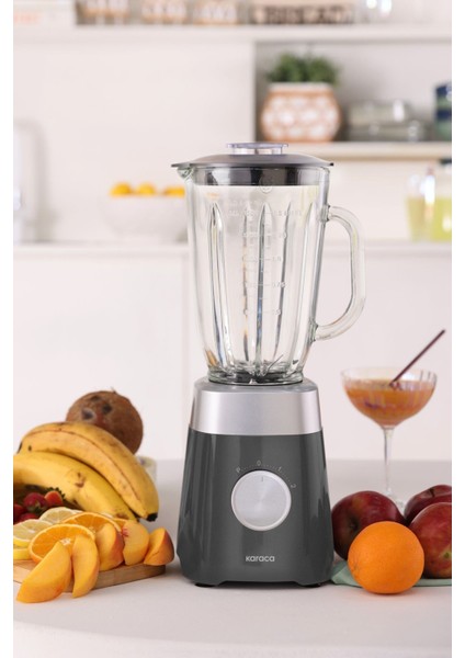 Shake, Milkshake, Sebze Suları Buz Kırıcı 1,5 Lt Cam Sürahi Hazneli Pulse Özellikli Smoothie Blender 1000W