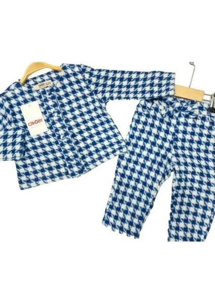 Kız Bebek Dokuma Kazayağı Desenli Ceketli Pantolon Takım fiyatları