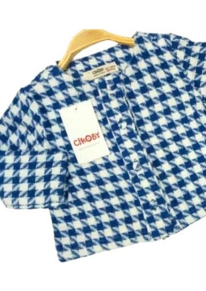 Kız Bebek Dokuma Kazayağı Desenli Ceketli Pantolon Takım fırsatları