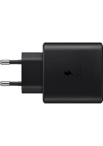 Samsung Galaxy S23 Ultra 5g Uyumlu 45W Süper Hızlı Type-C Şarj Cihazı Adaptör Siyah - EP-TA845