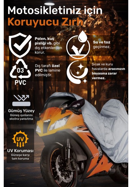 Cf Moto 450SR Gri Su Geçirmez Motosiklet Brandası Premium