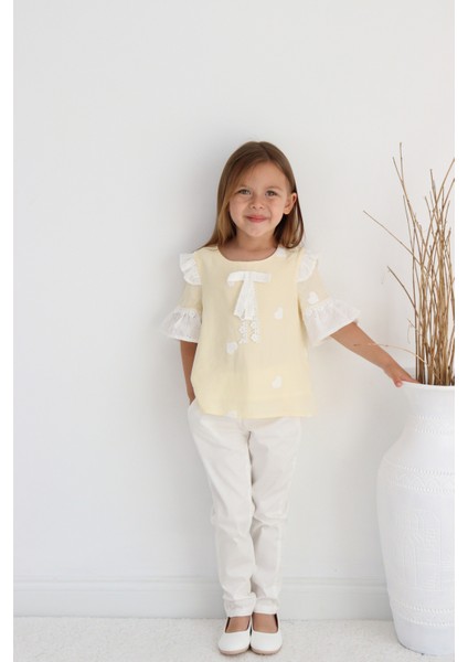 Pantolonlu Bluz Takım, Kız Çocuk Yazlık Giyim, Mevsimlik, Baharlık Giyim