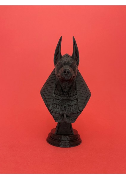 Mısır Tanrısı Anubis Büst Çakal Başlı Heykel