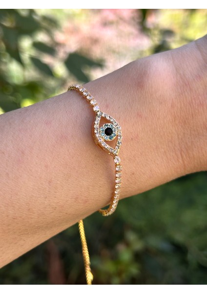 Kadın Kararmaz Asansörlü Nazar Taşlı Kadın Ince Zarif Bileklik Edit fırsatları