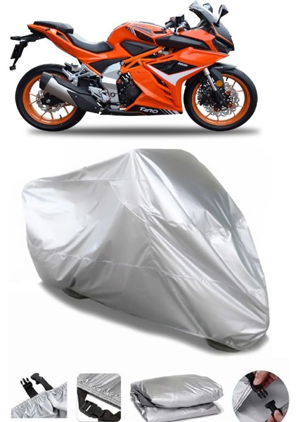 Yuki Taro 250R Gri Su Geçirmez Motosiklet Brandası Premium