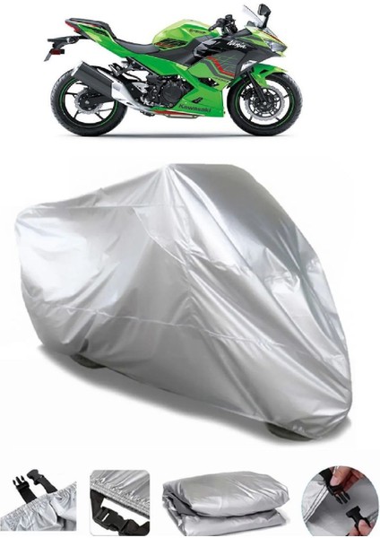 Kawasaki Ninja 400 Gri Su Geçirmez Motosiklet Brandası Premium