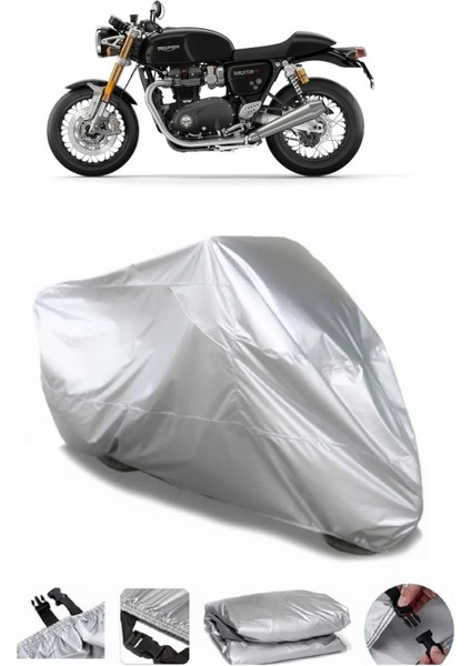 Triumph Thruxton Rs Gri Su Geçirmez Motosiklet Brandası Premium