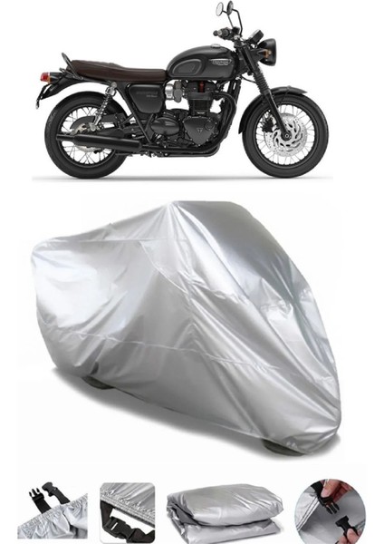 Triumph Bonneville T120 Gri Su Geçirmez Motosiklet Brandası Premium