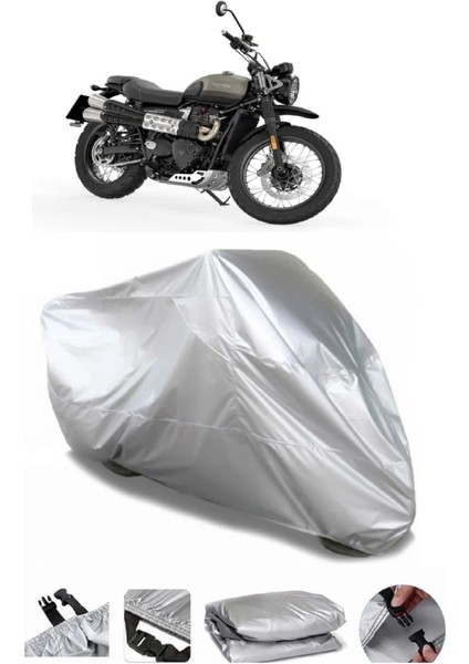 Triumph Street Scrambler Gri Su Geçirmez Motosiklet Brandası Premium