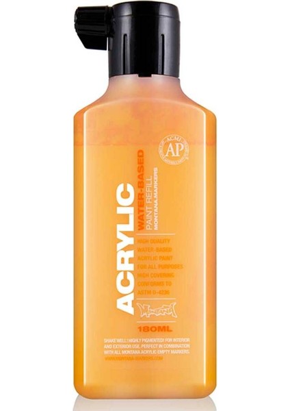 Acrylic Refill 180ML Shock Orange Light S2000 Akrilik Boya Mürekkebi