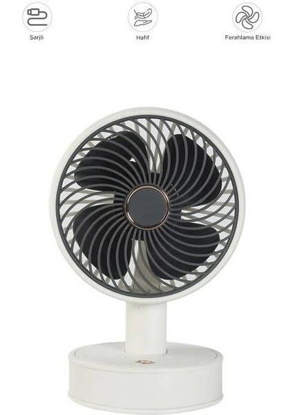 F-08 Beyaz Pembe Ayarlanabilir Sessiz Mini Fan Vantilatör Masa Fan