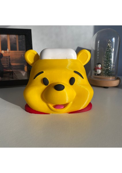 Kulaklık Şarj Stand Sevimli Ayı Winnie The Pooh El Boyaması Kablosuz Kulaklık Tutucu