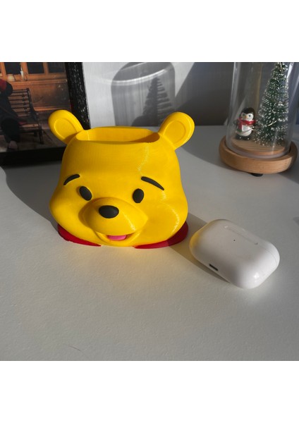 Kulaklık Şarj Stand Sevimli Ayı Winnie The Pooh El Boyaması Kablosuz Kulaklık Tutucu