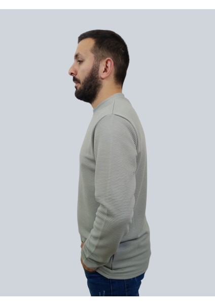 Erkek Ottoman Uzun Kol Gri Sweatshirt