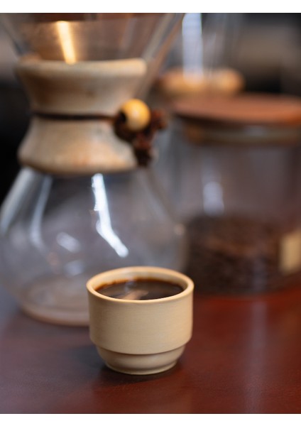 Soley Shot Bardağı Espresso Bardağı Kulpsuz Bardak Türk Kahvesi Fincanı - 90 ml - Gold Kahve