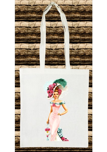 Zerafet Baskılı Pamuklu Ham Bez Çanta 35X40 cm