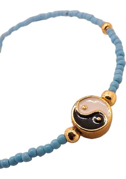Turkuaz Boncuklu Ying Yang Model Halhal fırsatları
