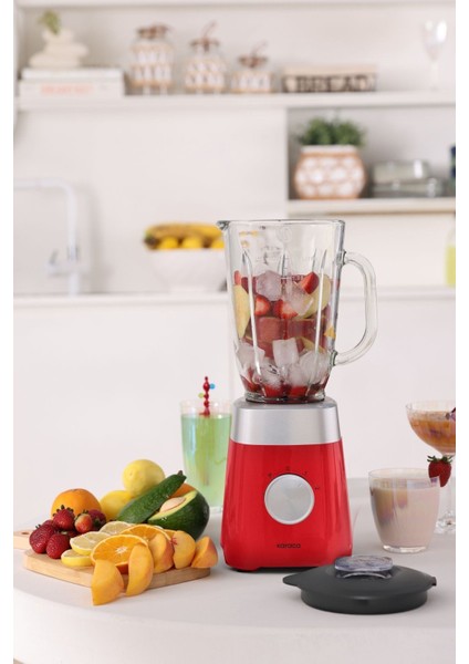 Shake, Milkshake, Sebze Suları, Buz Kırıcı 1.5 Lt Cam Sürahi Hazneli Pulse Özellikli Smoothie Blender 1000W