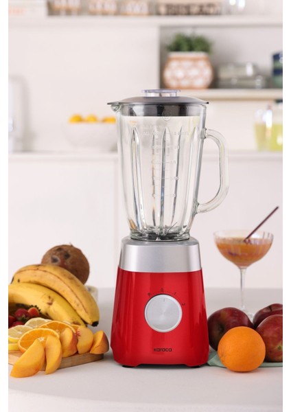 Shake, Milkshake, Sebze Suları, Buz Kırıcı 1.5 Lt Cam Sürahi Hazneli Pulse Özellikli Smoothie Blender 1000W