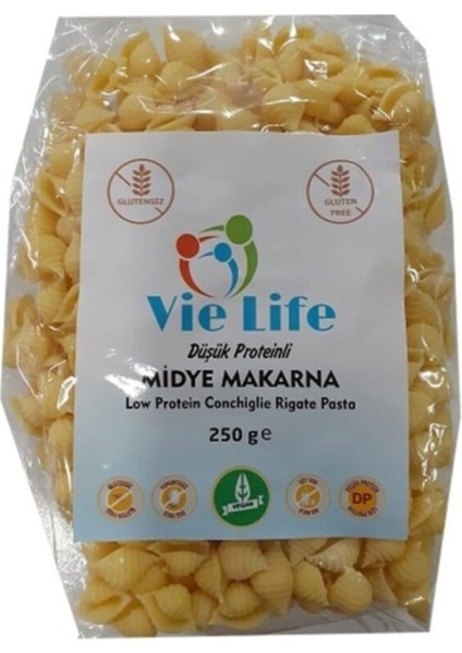 Vie Life Glutensiz Düşük Proteinli Midye Makarna 250 G